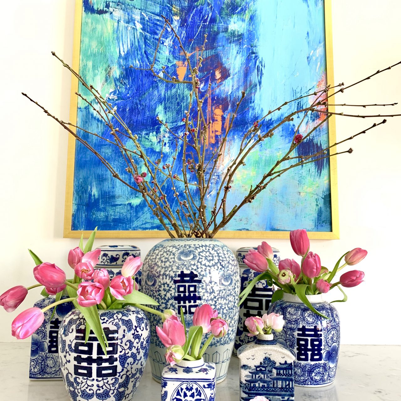 How to Decorate with Blue and White Porcelain Ginger Jars